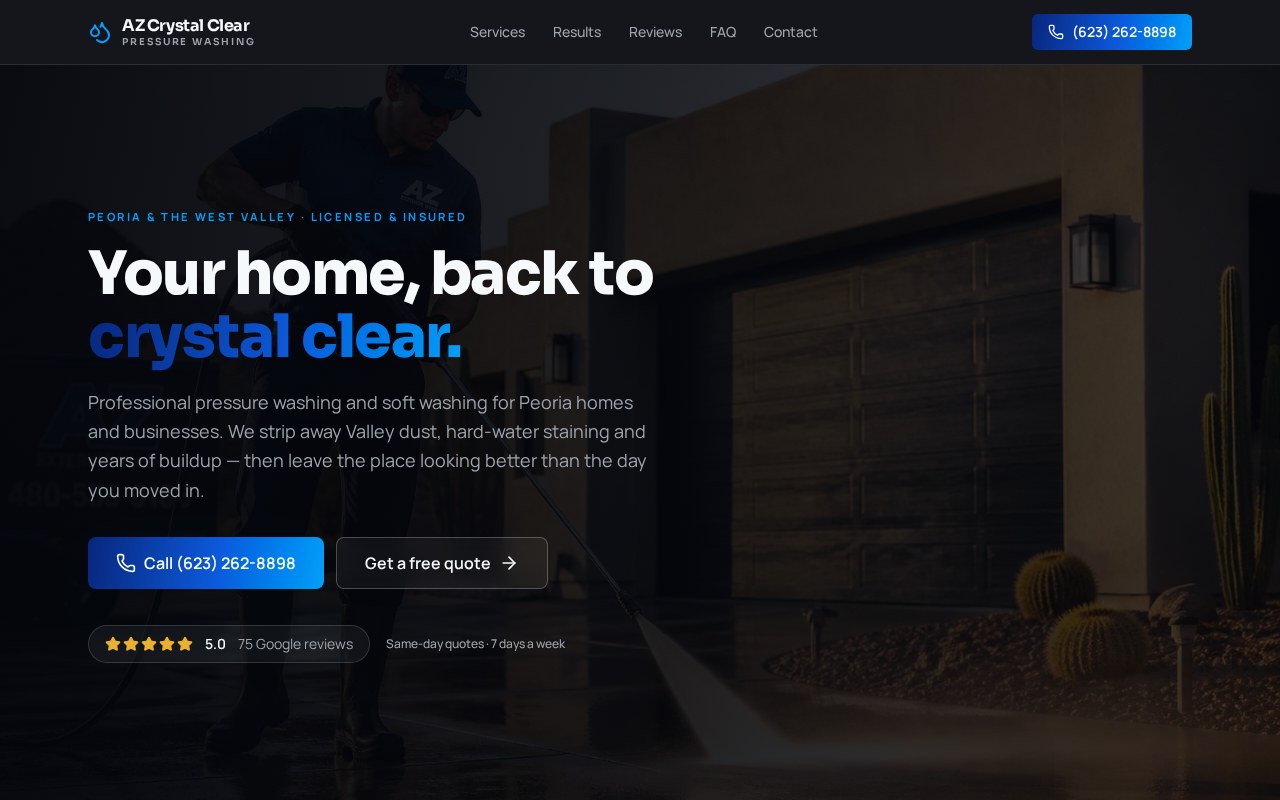 Houston Crystal Clear website designed by Ziro Agency, shown on a MacBook and iPhone